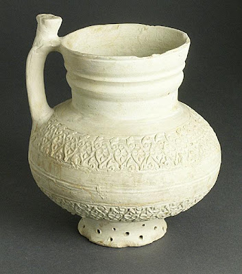 Ewer | Origin: Iran | Period: 12th-13th century | Collection: The Madina Collection of Islamic Art, gift of Camilla Chandler Frost (M.2002.1.95) | Type: Ceramic; Vessel, Earthenware, molded, Height: 6 5/8 in. (16.82 cm)
