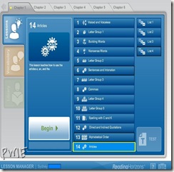 lesson manager screen shot