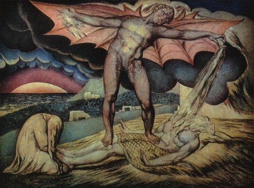 William Blake Satan Smiting Job With Sore Boils C1799, William Blake