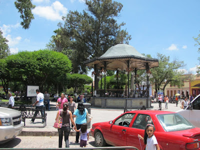 the bandshell in the square at Dolores Hildago