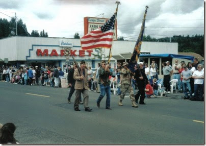 01 VFW Color Guard in the Clatskanie Heritage Days Parade on July 4, 1999