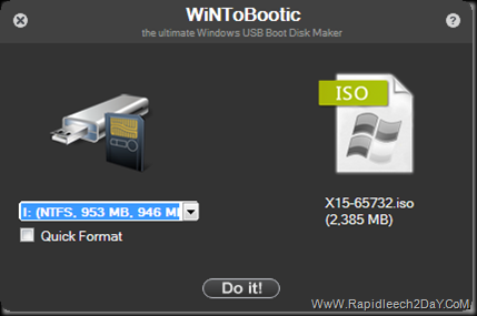 Download WintoBootic V1.2 - Drag & Drop Easy way to Make/create bootable NTFS USB/Flash Disk. Burn Windows 7/8/Win PE2/Win PE3 from ISO Drag & Drop
