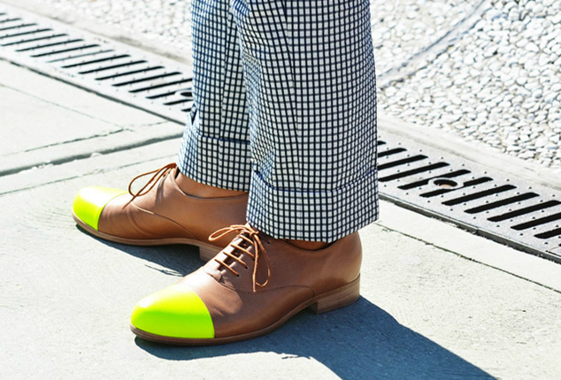 mens street style tommy ton style spring summer 2012 neon toecap mens street style tommy ton style spring summer 2012 neon toecap