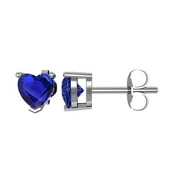Heart Tanzanite Solitaire Studs