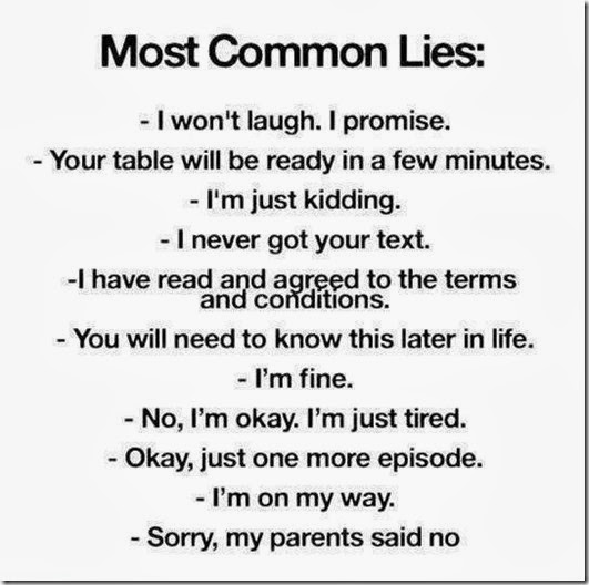 most common lies