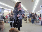Every dog is assigned a number and the handler wears it on his or her sleeve.