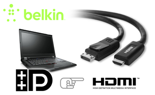Test DisplayPort-HDMI kabelu Belkin na ThinkPadech