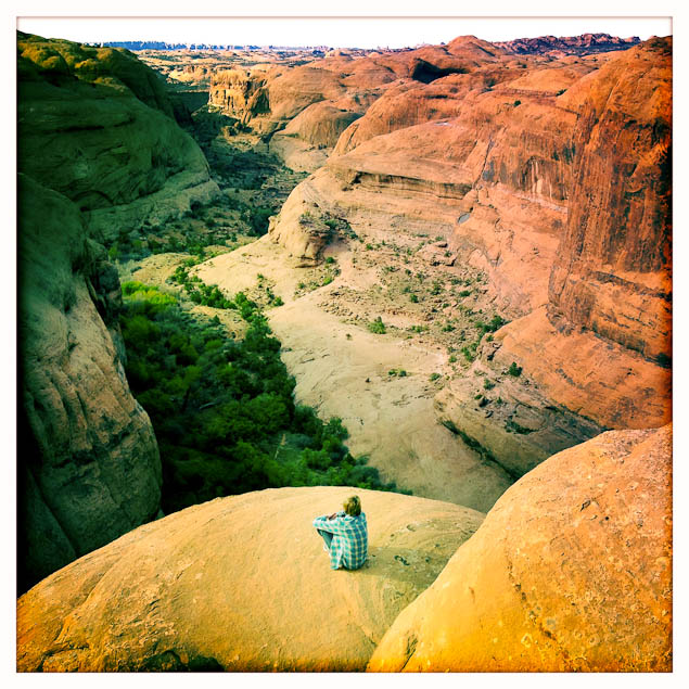 Taking a break on the Slickrock Mountain Bike Trail, Moab, Utah Taking a break on the Slickrock Mountain Bike Trail, Moab, Utah