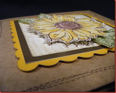 May 2012 SOTM  6x6 sunflower card close up