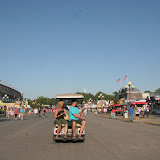Op de Iowa State Fair worden we als VIP's onthaald. Op golfkarretjes worden we rondgereden om ons een impressie te geven van het 200 ha grote terrein.