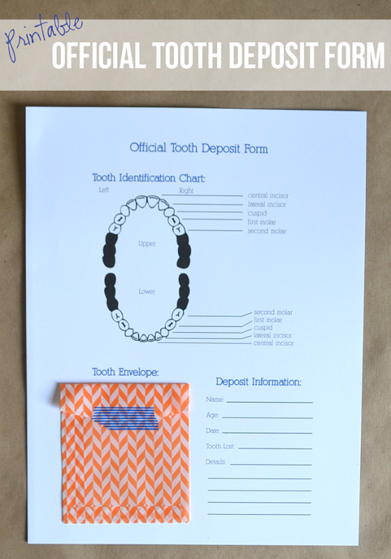 Official Tooth Deposit Form Printable - Fill out for the tooth fairy