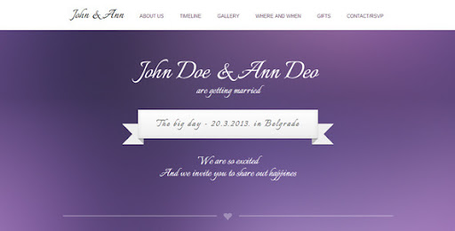 WeeDay One Page with Timeline Wedding Template - Events Entertainment