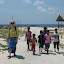 Gill with the local kids