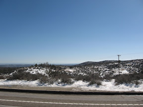 Snow on the way out to Anza Borrego.