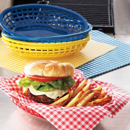 You'll feel like your eating at your favorite burger joint with these baskets with gingham liners. (surlatable.com) You'll feel like your eating at your favorite burger joint with these baskets with gingham liners. (surlatable.com)