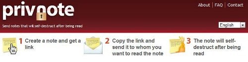 Secret note creation by privnote.com