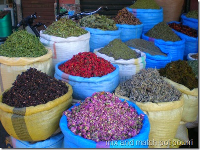 colourful pot pourri in Marrakech