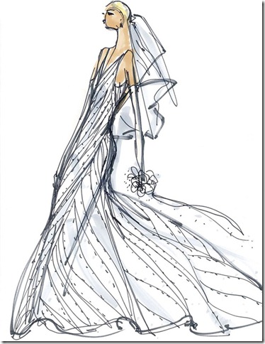 boceto traje novia hija marta amancio ortega