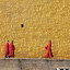 Shangri-la - monks passing by in monastery