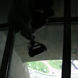 glass floor at CN tower in toronto in Toronto, Ontario, Canada