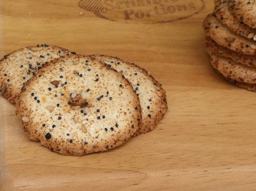Hard to tell from the photo, but these are mini bagel tops. So cute!