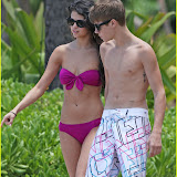 Justin and Selena at Beach 2011