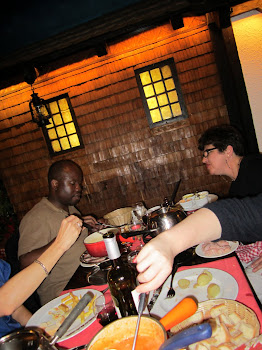 'Wagner's International Health Policy classmates and a night out for fondue' Photo by Vivian Yela