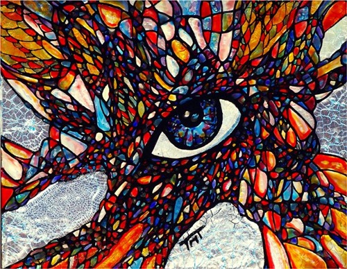 eyes abstract painting