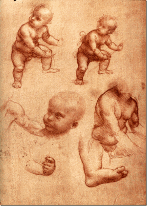 Leonard de Vinci, Etude de bébés