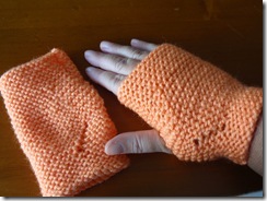 Orange Fingerless Mittens