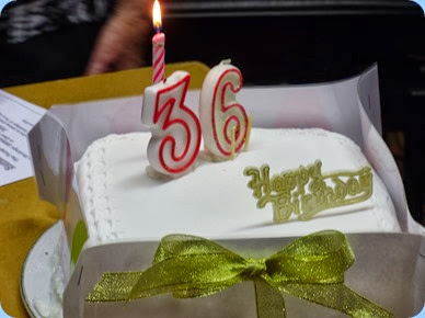 A close-up of our lovely 36th Birthday cake. Photo courtesy of Dennis Lyons.