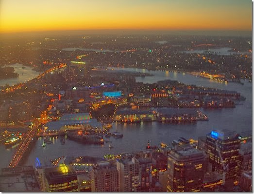 looking over Darling Harbour at night