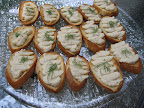I used a Martha recipe for this white bean spread and garnished the crostini with dill I used a Martha recipe for this white bean spread and garnished the crostini with dill