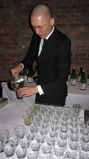 A mixologist from En Japanese Brasserie serves Homemade Ginger Ale with Rice Shochu (hakutake shiro, homemade ginger syrup, lime and club soda).