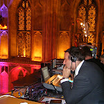 Simon working hard over seeing the set up.