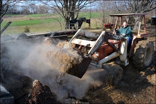 scoop full of silage