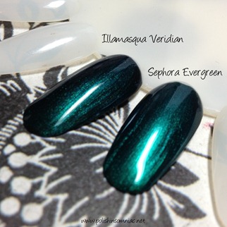 Sephora Evergreen vs. Illamasqua Veridian