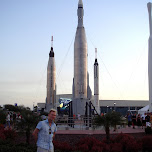 in front of the rocket garden in Cape Canaveral, United States 