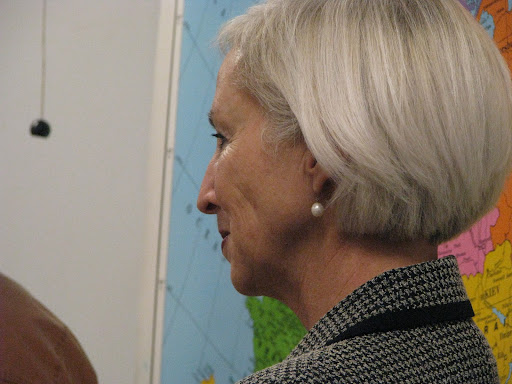 First Lady Georgeanne Nixon listens to students on a tour of Clever High School, an A+ distinguished school. (Photo credit: Jennifer Moore)