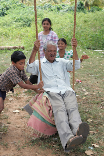 Jayadev enjoying the swing we made.