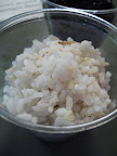 Now the ringer (and you may has guessed it) was a wild rice from Minnesota. While the other types of rice are cereal grains, wild rice is a type of grass. Like  rice it grows in water, only deeper — in ponds and lakes, and it is harvested by hand. It had a lovely, nutty flavor, a pale brown speckled color and  long, quill-like grains.