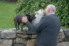 And this nice fellow is the Publisher, Wynn Medinger.  There's something about you that dogs just love, isn't there?