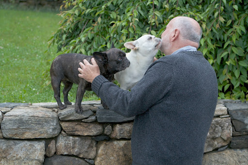 And this nice fellow is the Publisher, Wynn Medinger.  There's something about you that dogs just love, isn't there?