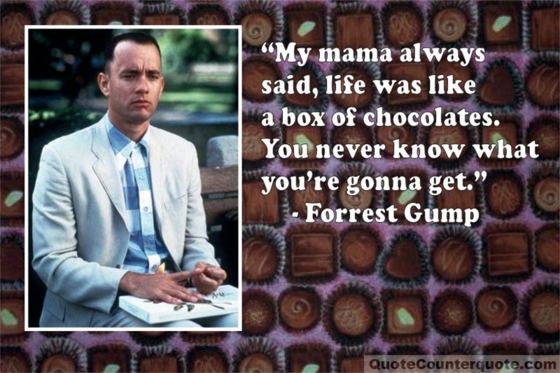Quote/Counterquote: “Life is like a box of chocolates” (or not) – the  Celebrity Edition...