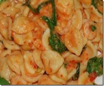 Orecchiette con gamberetti e rucola 