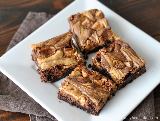 Peanut Butter Swirl Candy Brownies