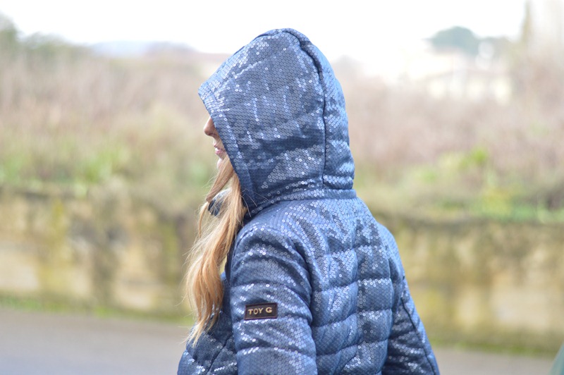 Toy G, Toy G padded jacket, Toy G  montgomery, paillettes, fashion blogger, italian fashion blogger, fashion blogger firenze, fashion blogger italiane, down jacket, outfit piumino, look con piumini, outfit invernali