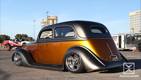 Graveyard Restorations and Custom Cars's 35 Ford Slant Window equipped with AccuAir e-Level. Photo by Andrew Farris.