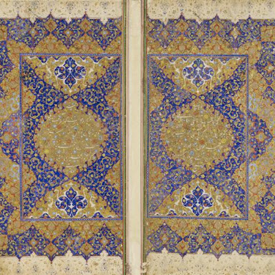 Folio from a Khamsa (Quintet) by Nizami | Origin: Iran | Period: 16th century | Details: Not Available | Type: Opaque watercolor, ink and gold on paper | Size: H: 33.2 W: 18.8 cm | Museum Code: S1986.81.2 | Photograph and description taken from Freer and the Sackler (Smithsonian) Museums. 451f1567bba043558e5b91861d8602c5.jpg