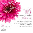 Hot Pink Gerbera - JPGS 3 Flat Invitation